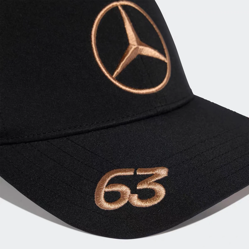Black Racing Baseball Cap, Copper‑Gold Embroidered Adjustable Dad Hat for Sports Fans
