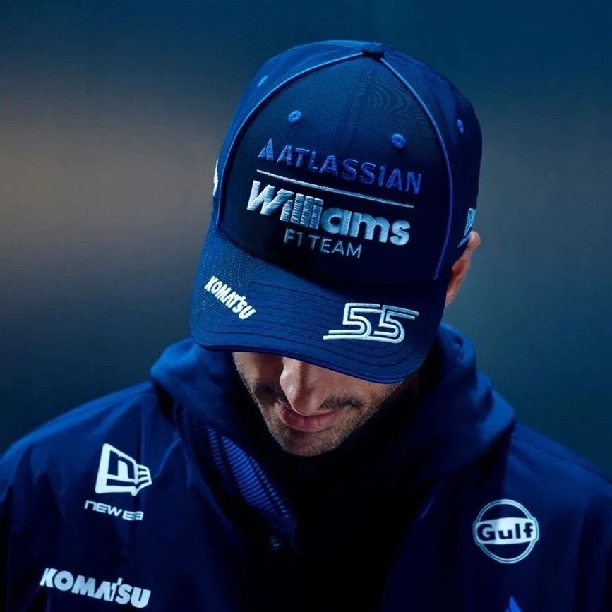 New Era Williams F1 Team Carlos Sainz #55 9FORTY Adjustable Cap, Navy Racing Hat with Chili Embroidery