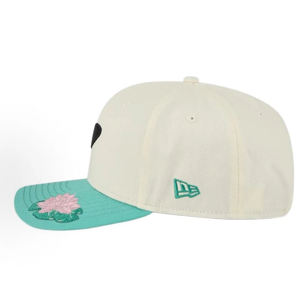 New Era McLaren F1 Brazil GP 2025 Special Edition 9SEVENTY Stretch‑Snap Cap, Cream Teal Floral Embroidered Racing Hat