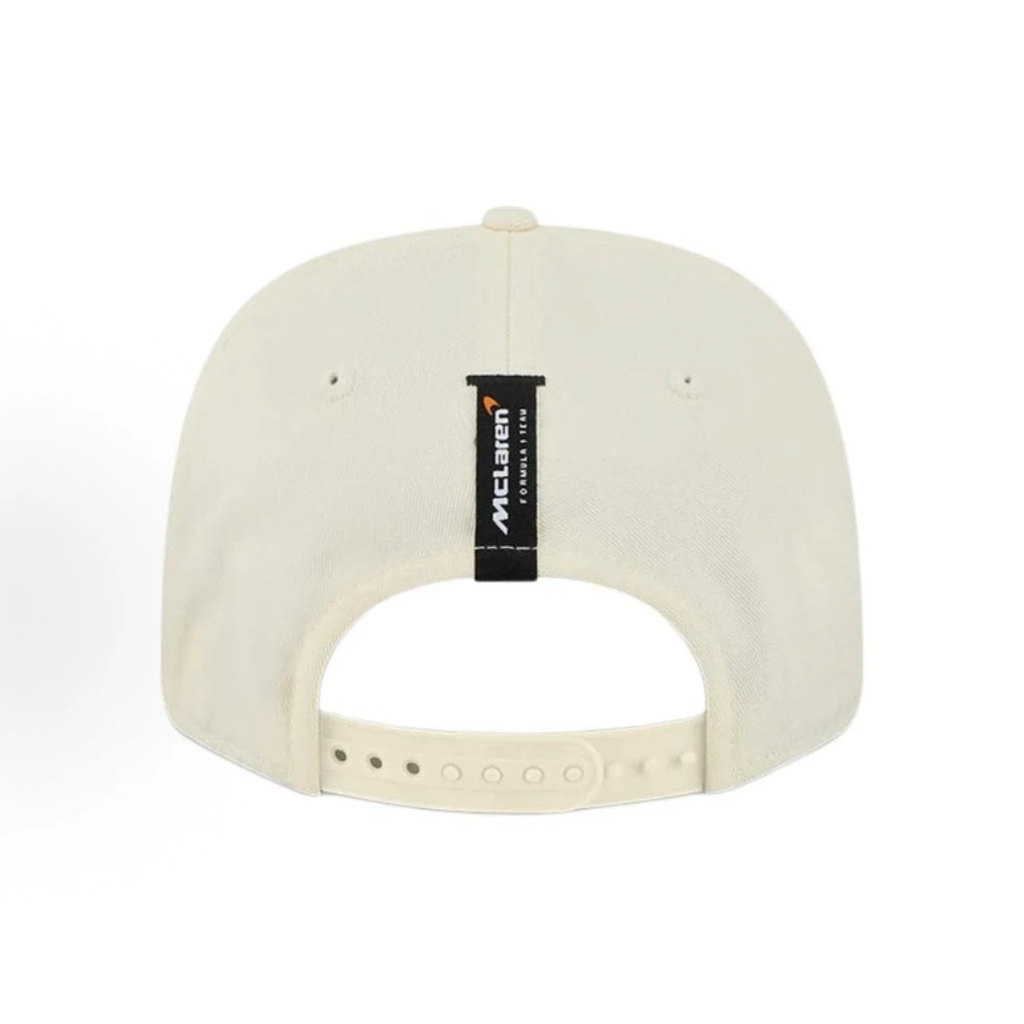 New Era McLaren F1 Brazil GP 2025 Special Edition 9SEVENTY Stretch‑Snap Cap, Cream Teal Floral Embroidered Racing Hat