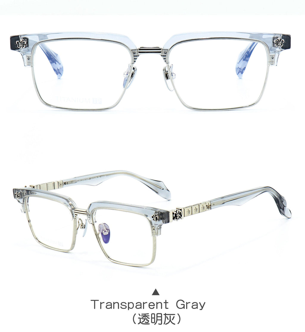 Chrome Hearts half-rimmed accordion temple glasses