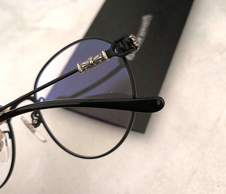 chrome hearts metal round frame retro art glasses