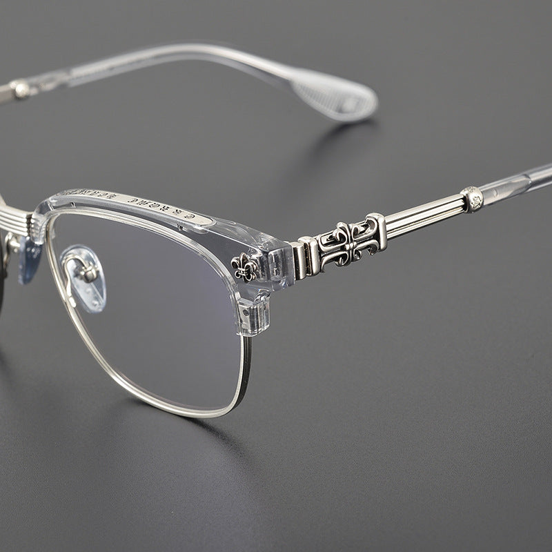 chrome hearts retro half-frame glasses frames