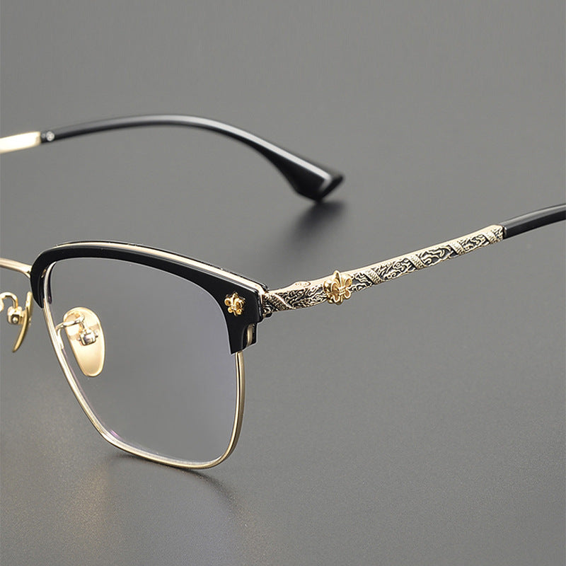 chrome hearts stylish carved ultra-light titanium glasses