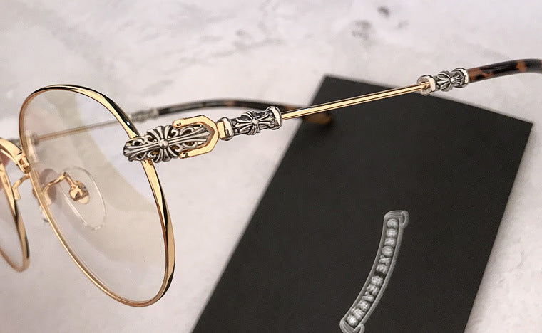 chrome hearts metal round frame retro art glasses