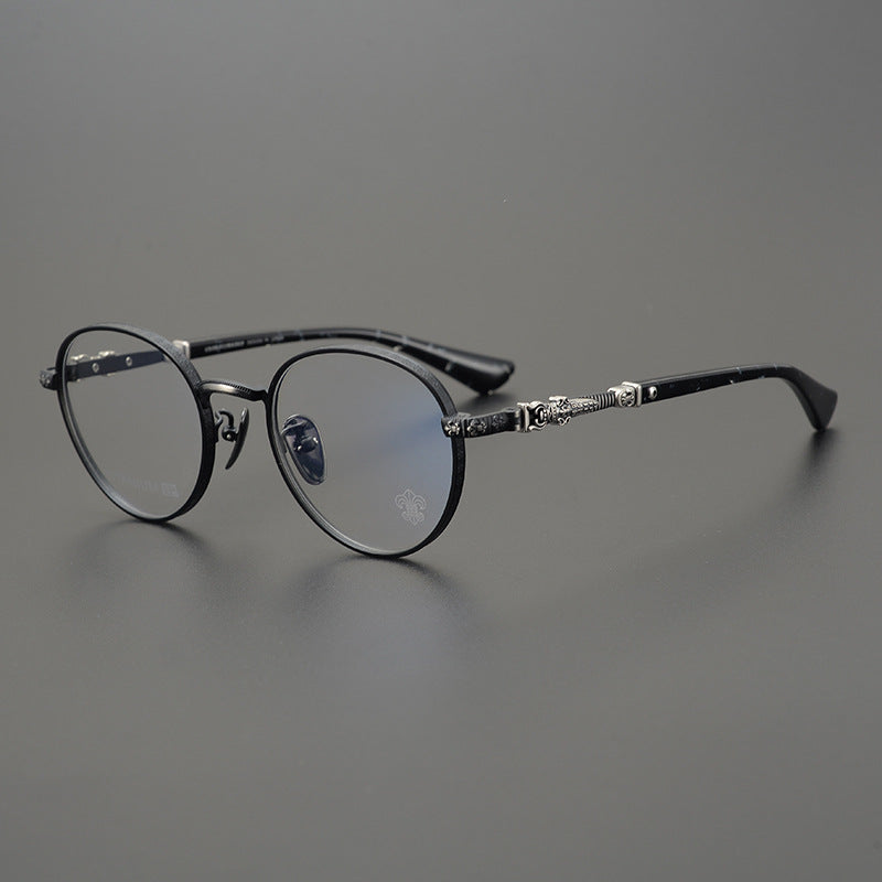 Chrome Hearts craftsmanship carved round frame glasses