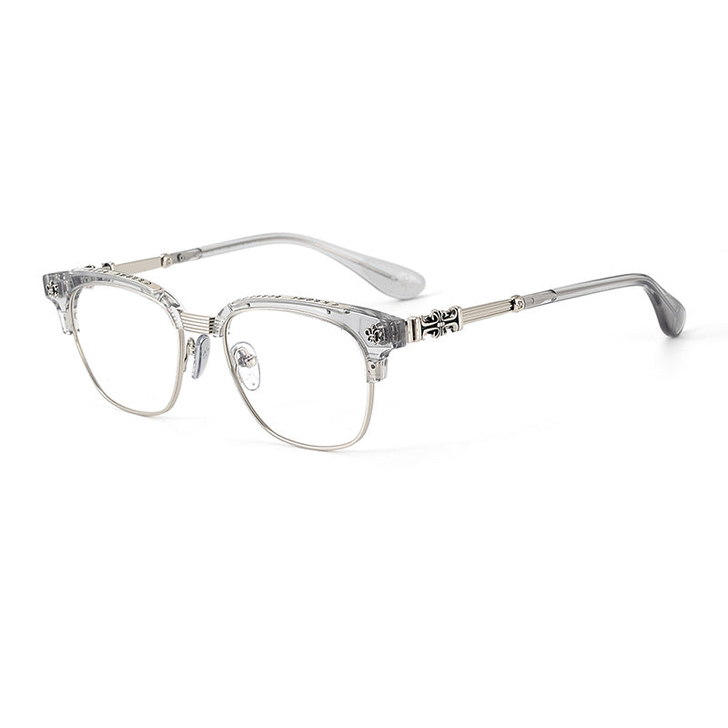 chrome hearts retro half-frame glasses frames